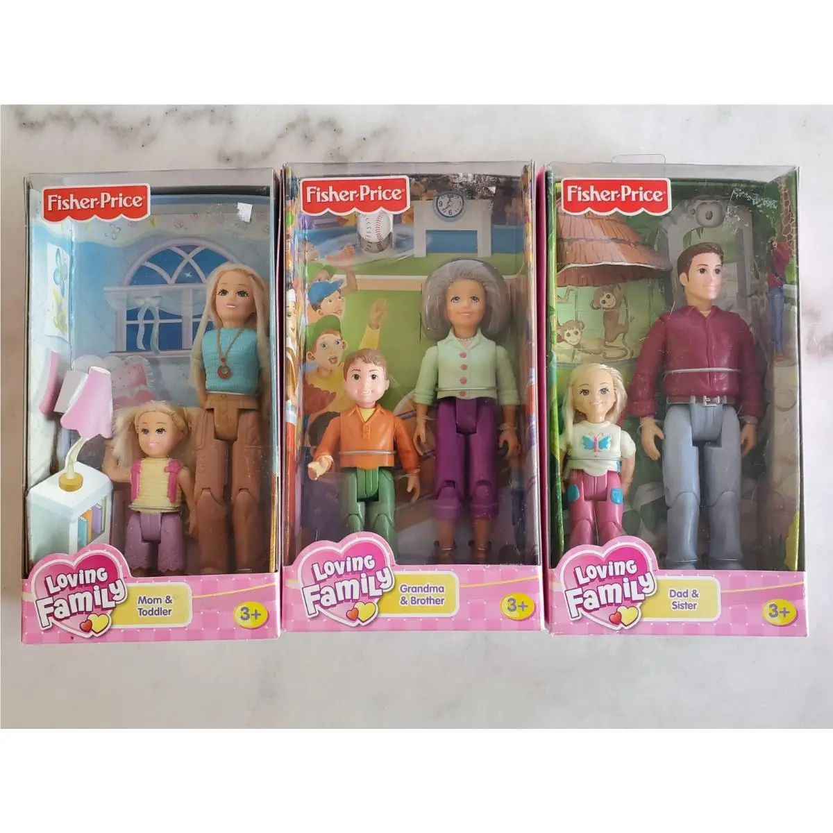 Fisher Price Loving Family Dollhouse People 2006 Mom Toddler Grandma Dad Sis Nip