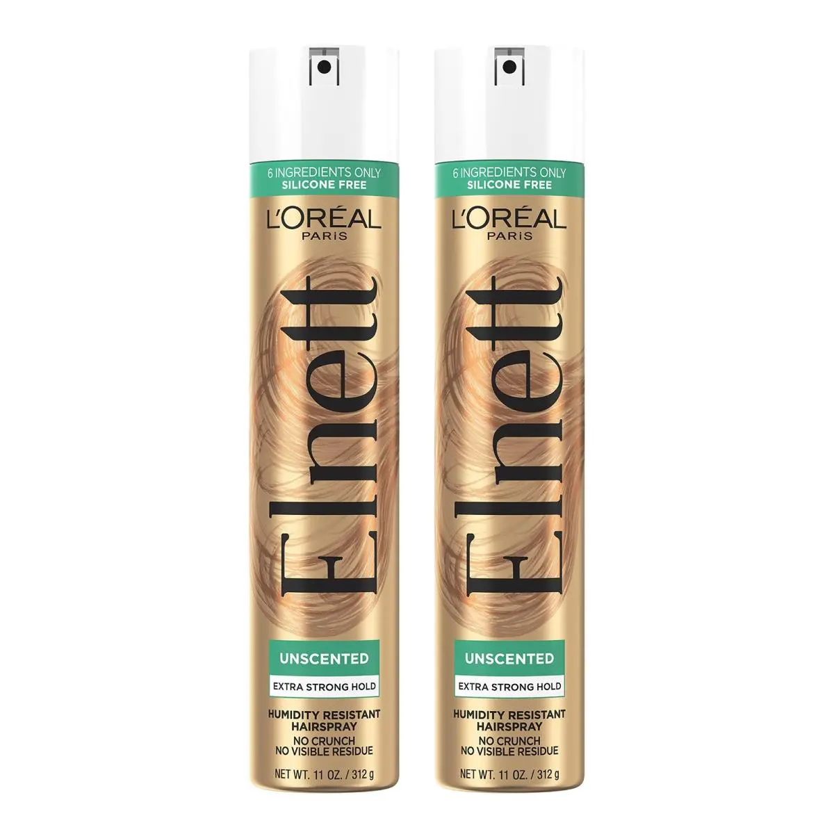 Hairspray Unscented Extra Strong Hold 72 Hour Frizz Control 11oz 2 Pack Loreal
