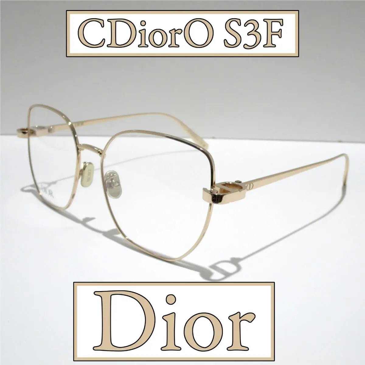 Dior Cdioro S3F E000 Eyeglasses Men`s Sophisticated Metal Square Rose Gold 140mm