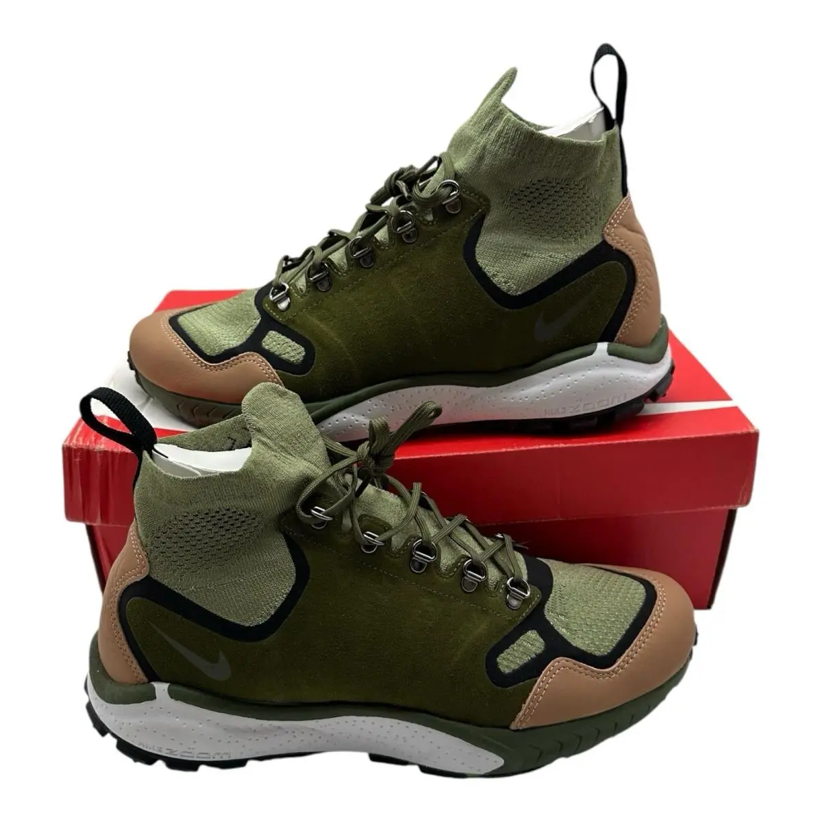 Nike Air Zoom Talaria Mid Flyknit Premium Shoes Mens 10.5 Palm/legion Green FK