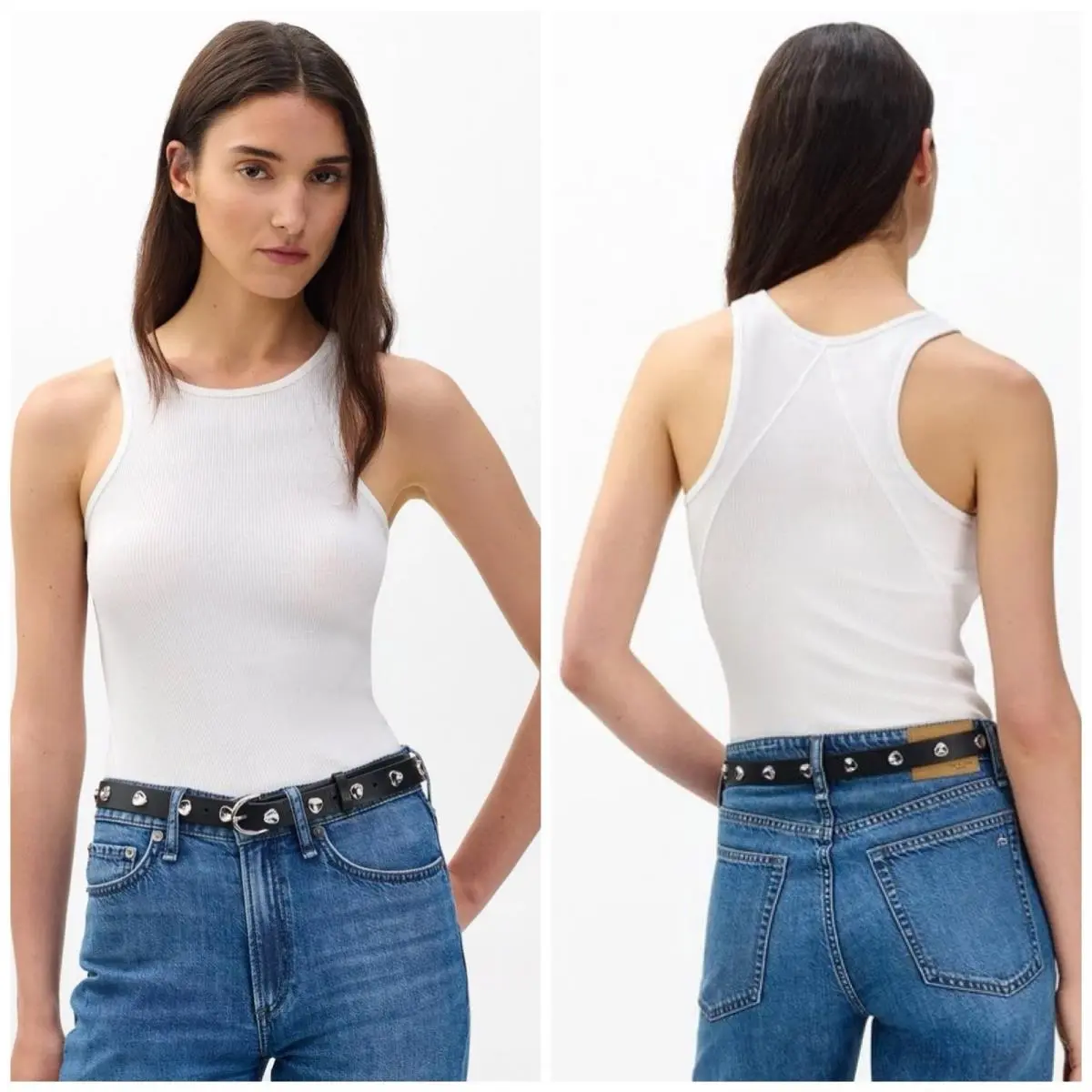 Rag Bone The Essential Rib Tank In White Size: Small by Rag & Bone
