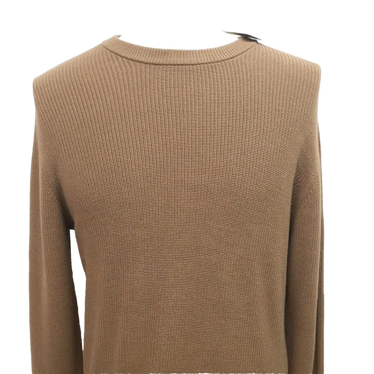 Rag Bone Curtis Cotton Knit Pullover Sweater Brown Crew Neck Large Ribbed