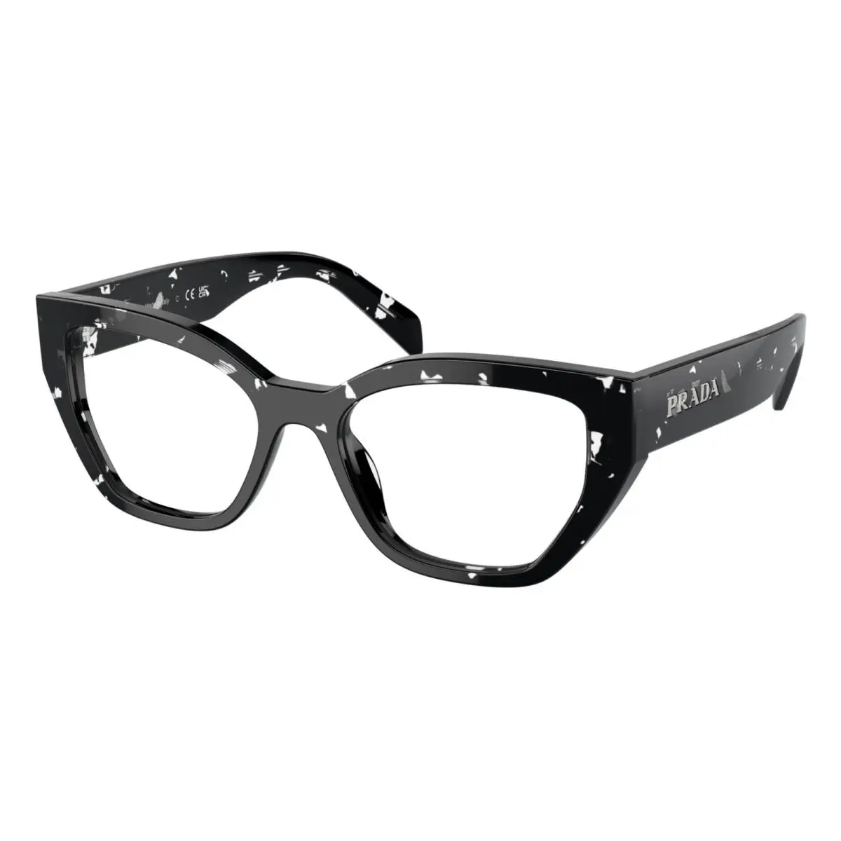 Prada PR A16V 15O1O1 Eyeglasses Women`s Black Crystal/tortoise Full Rim 51mm