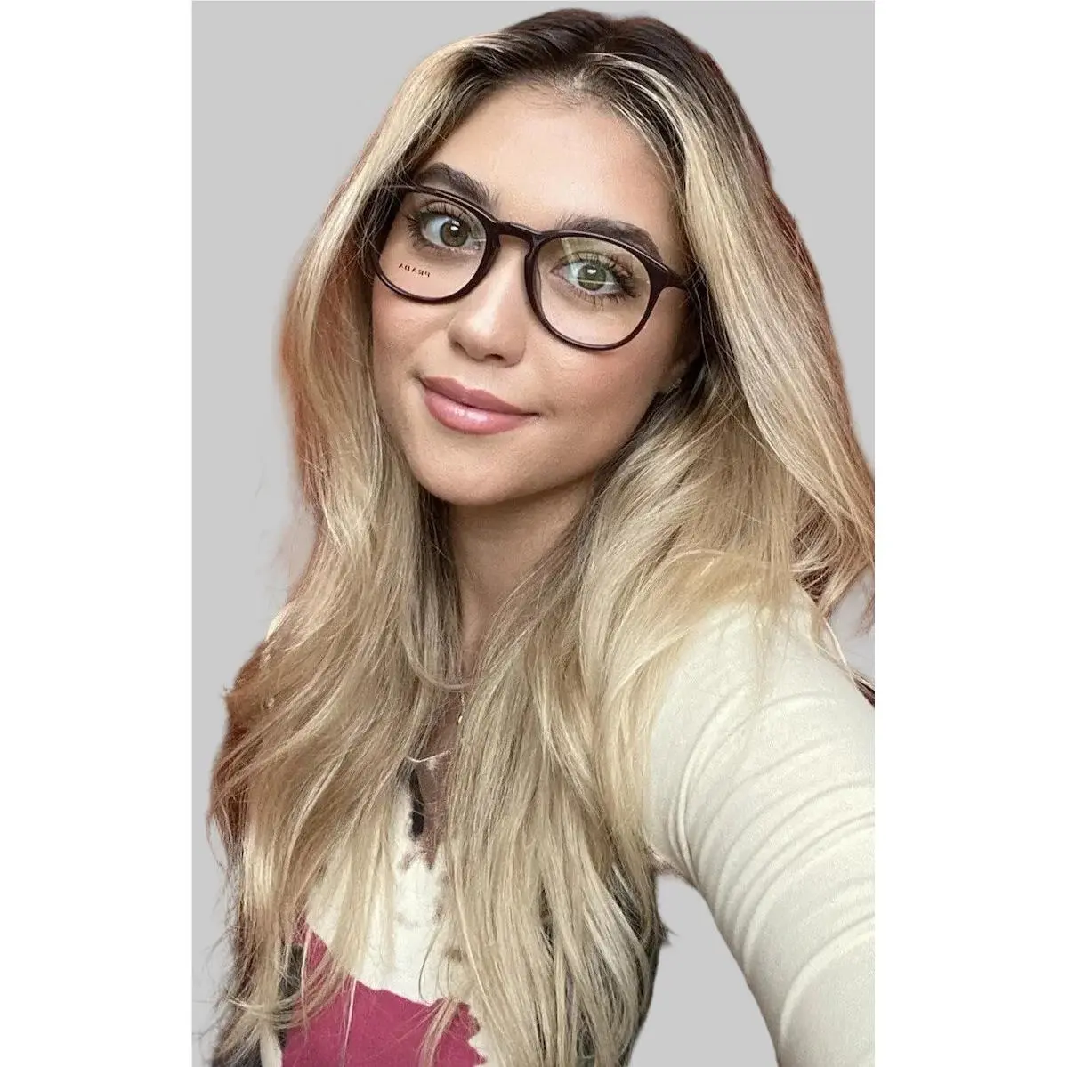 Prada Unisex Eyeglasses Round Frame Vpr 1S9F USF-1O1 50mm Burgundy