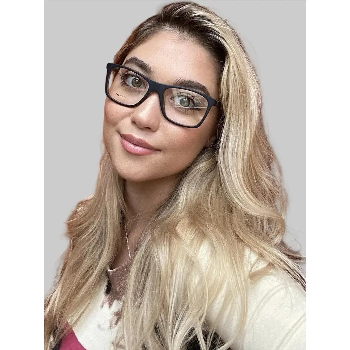 Prada Vpr 50S HBU-1O1 53mm Men`s Women`s Brown Eyeglasses Frame