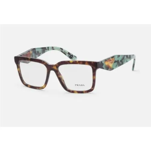 Chic Colorful Festive Prada PR10YV 2AU1O1 Tortoise Green Speckled Eyeglasses