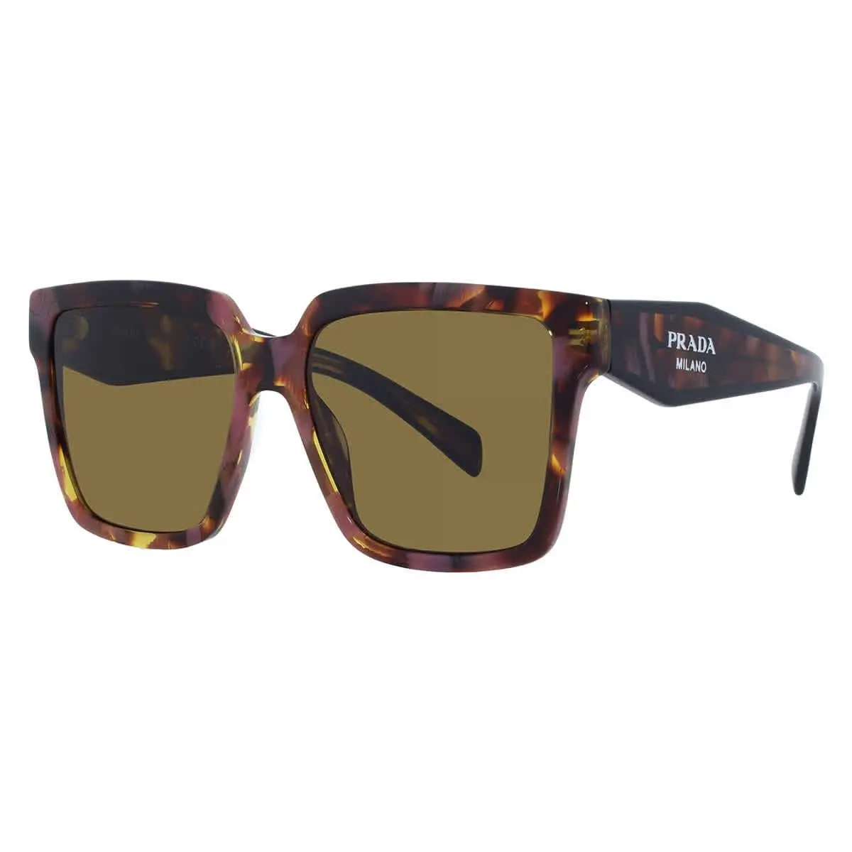 Brown Square Ladies Sunglasses PR 24ZS 18N01T 56 PR 24ZS 18N01T 56 by Prada