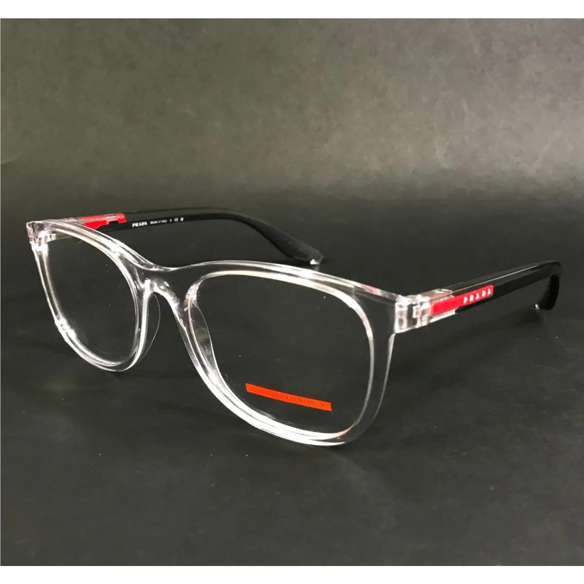 Prada Linea Rossa Eyeglasses Frames VPS05P 2AZ-1O1 Crystal Black 55-19-145
