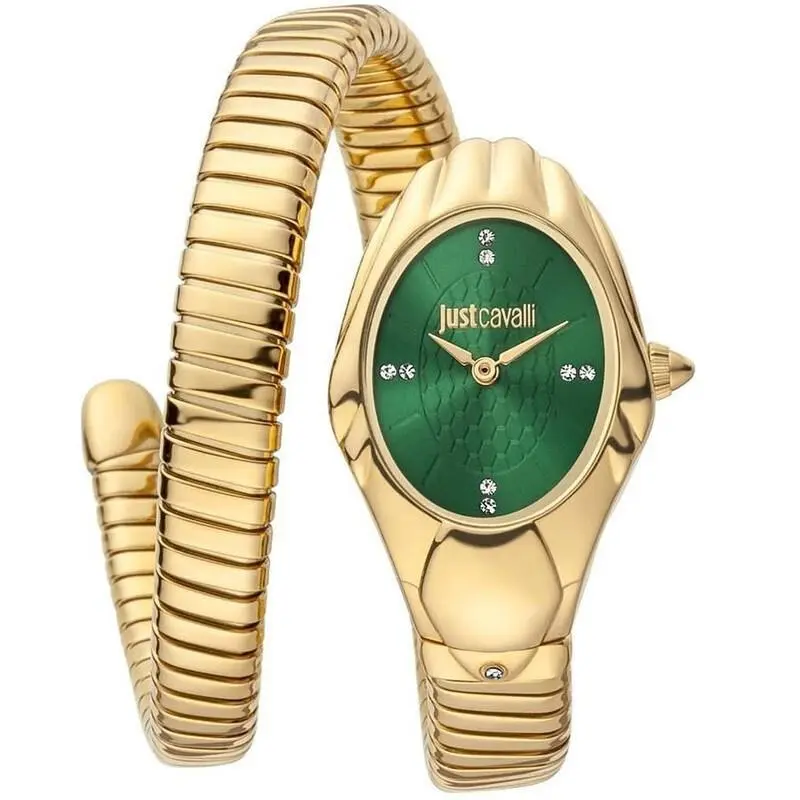 JC1L182M0015 Women`s Gold Bracelet Green Dial Quartz Watch by Just Cavalli