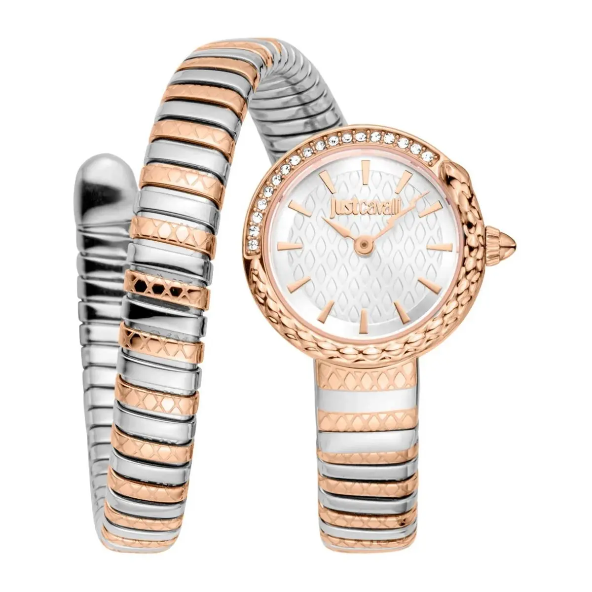 JC1L301M0075 Women`s Two Tone Bracelet White Dial Quartz Watch by Just Cavalli