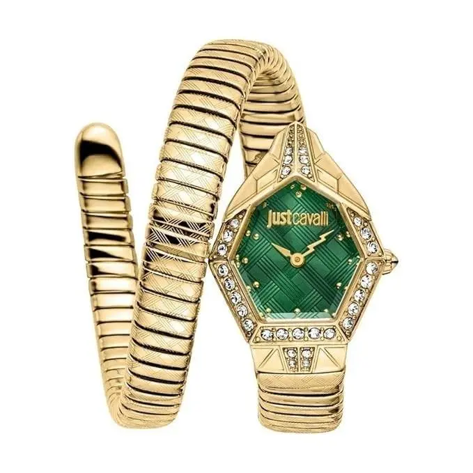 JC1L303M0035 Women`s Gold Bracelet Green Dial Quartz Watch by Just Cavalli