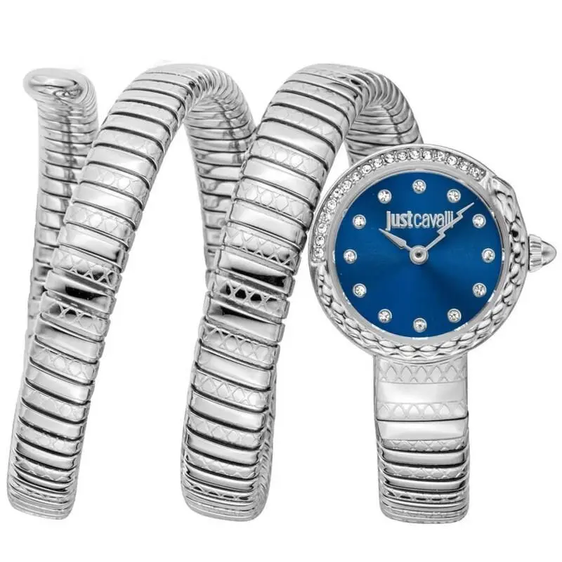 JC1L302M0015 Women`s Silver Bracelet Blue Dial Quartz Watch by Just Cavalli