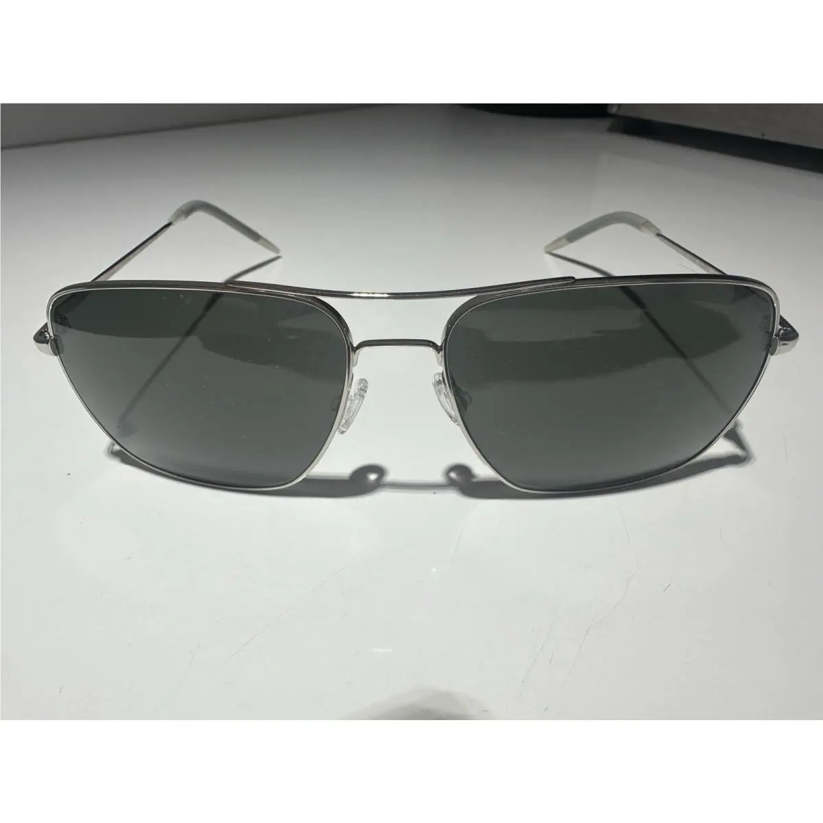 Grey Polarized Oliver Peoples Sunglasses Clifton 1150-S 5036/P2 Silver Frame