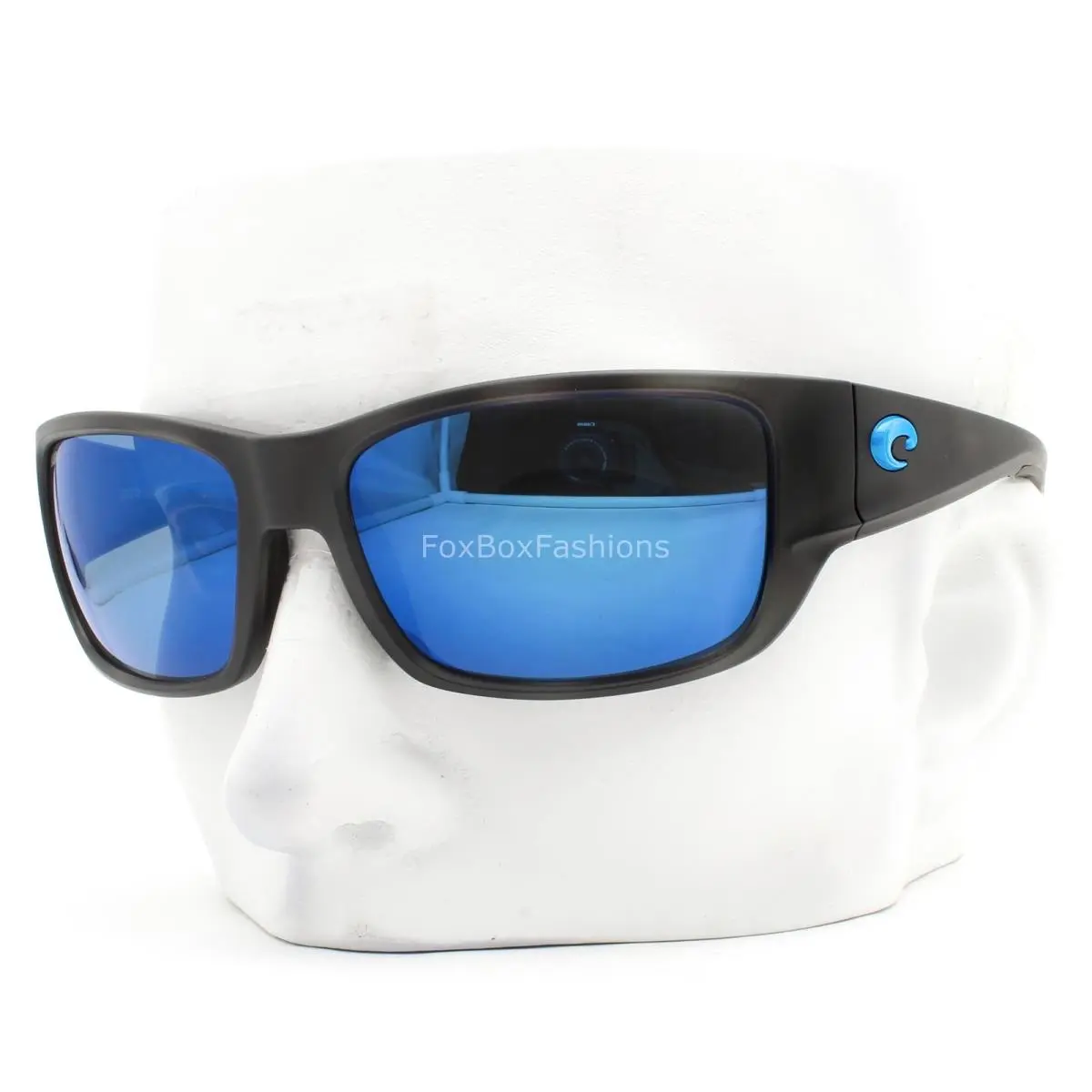 Costa Del Mar Schoolie Sunglasses Matte Black Tiger Shark Blue Polarized 580P