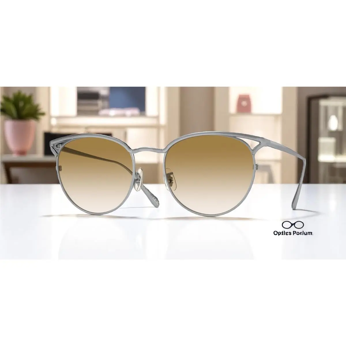 Oliver Peoples OV1319T 5254 Aviara Brush Silver Honey 52 mm Women`s Sunglasses