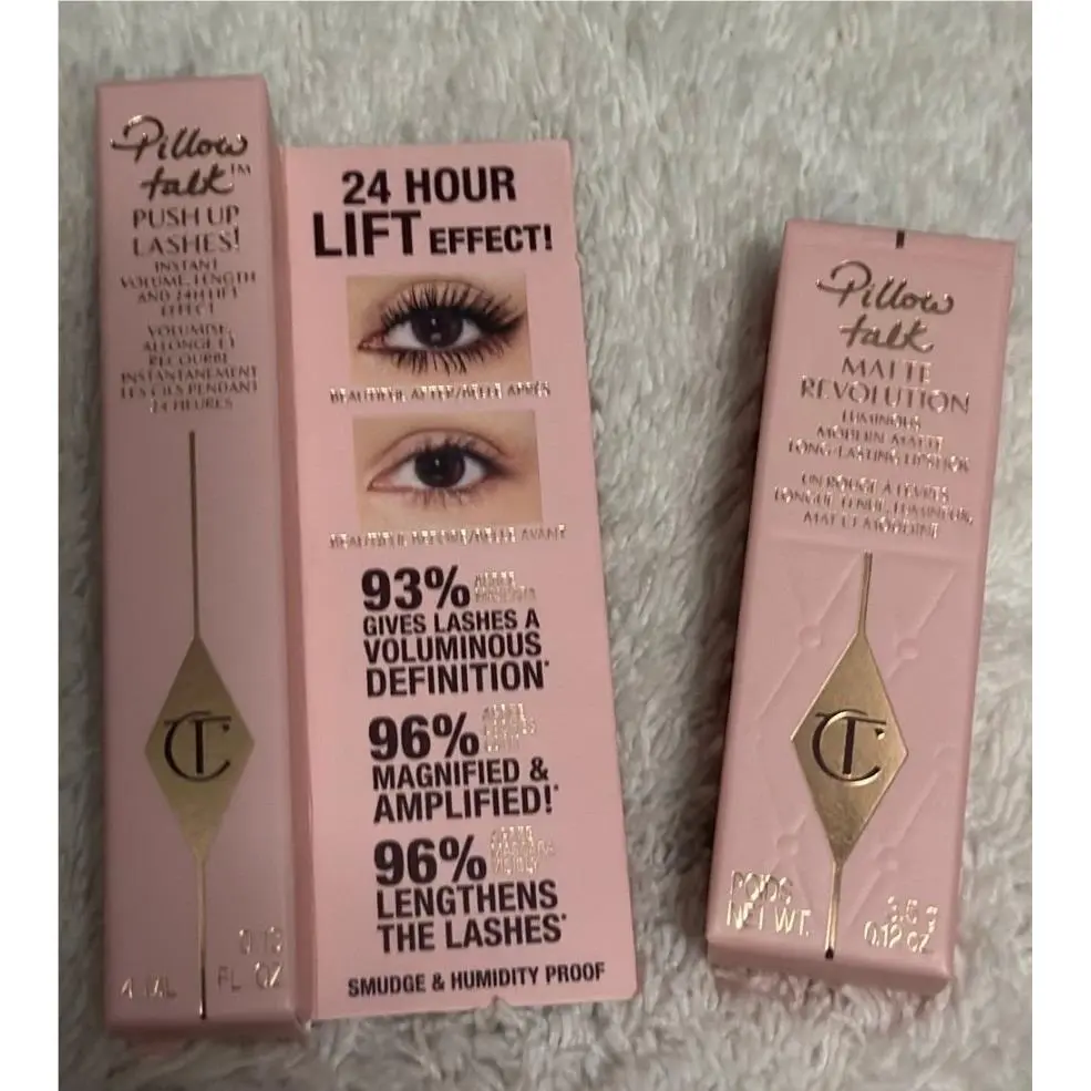 2Pk  Matte Pillow Talk Medium Lipstick Full 1 Mini Mascara by Charlotte Tilbury