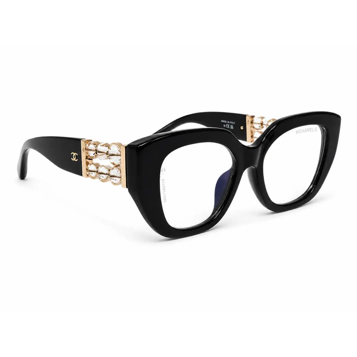 Blue Light Filter Eyeglasses 3488SA c.622/SB Black/gold by Chanel