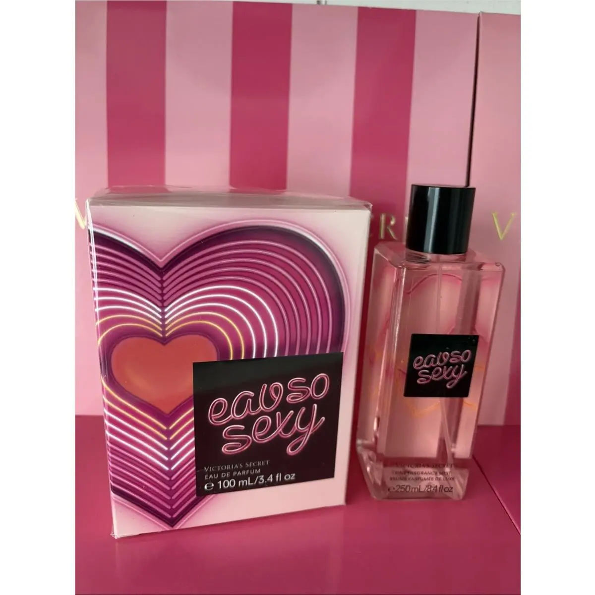 Victoria`s Secret Eau SO Sexy Parfum 3.4 Mist 8.4 oz Set