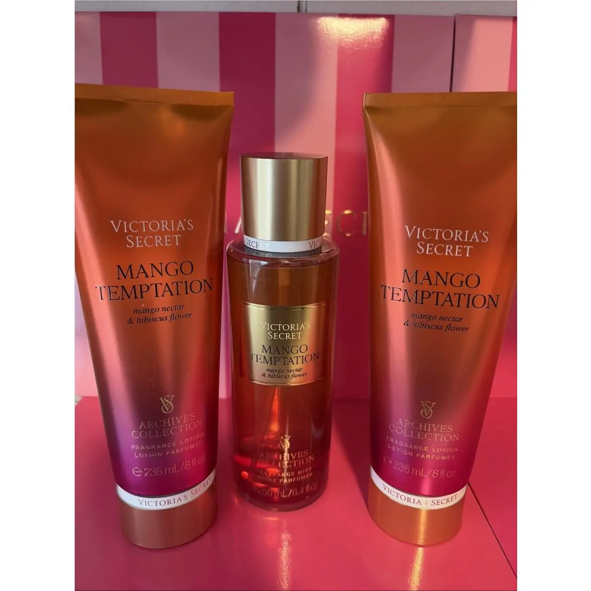 Victoria`s Secret Mango Temptation 2 Body Lotion + Body Mist Set of 3