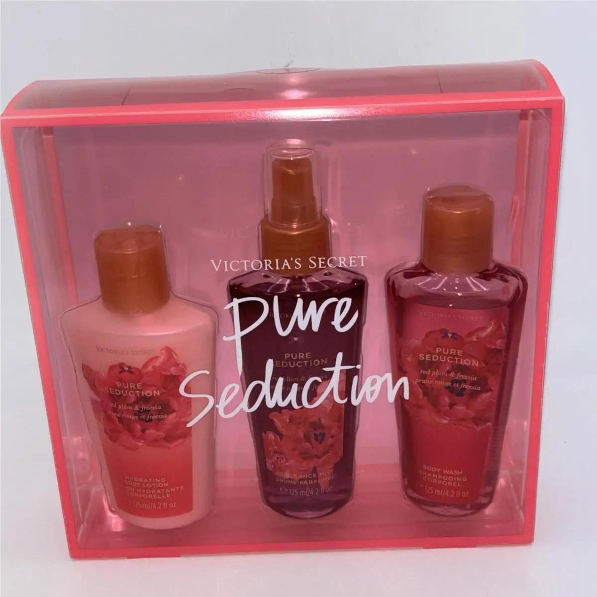 Victoria`s Secret Passion Struck Set: Fragrance Mist Body Wash and Body Lotion