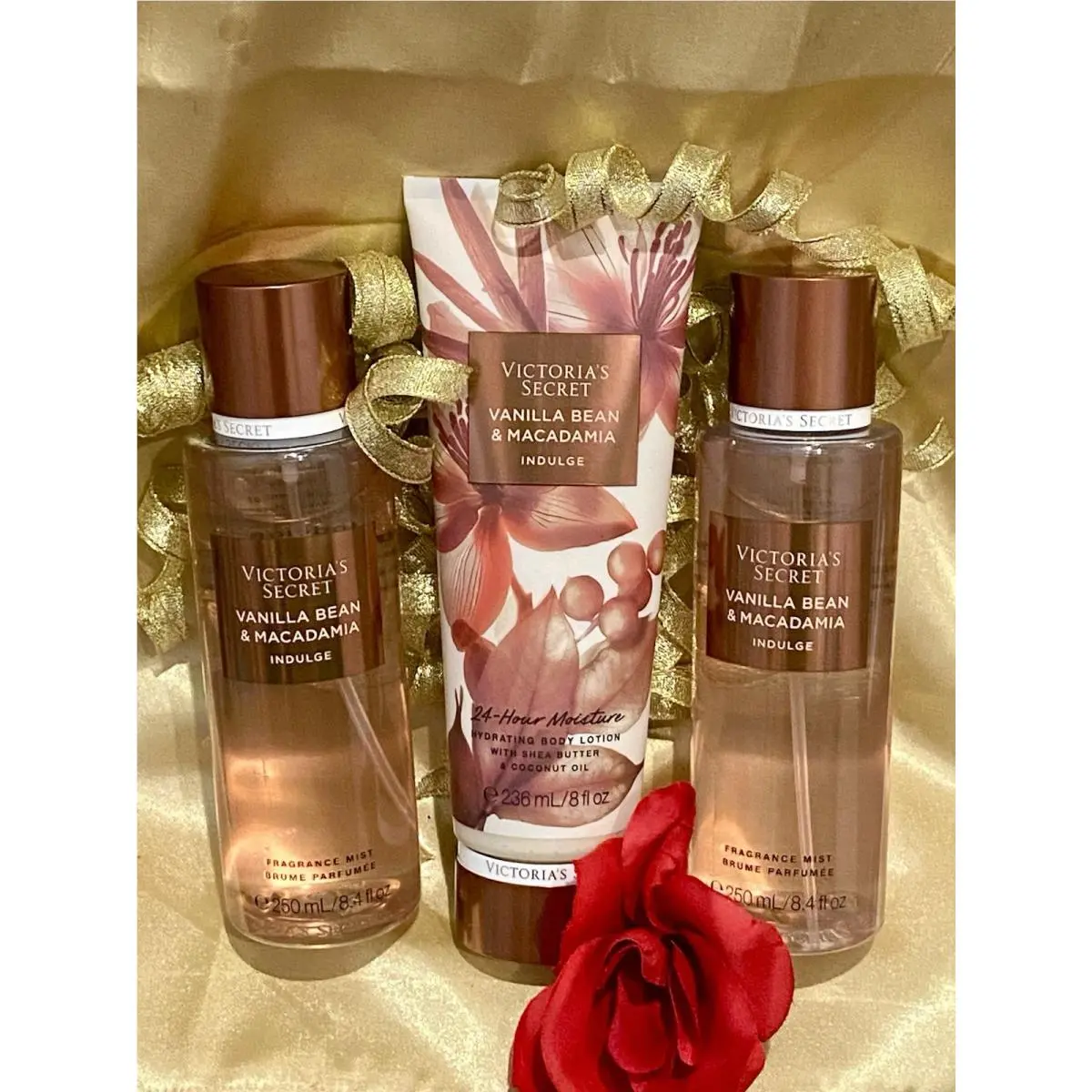 Victoria`s Secret Vanilla Bean Macadamia 2 Body Mist 1 Lotion Rare