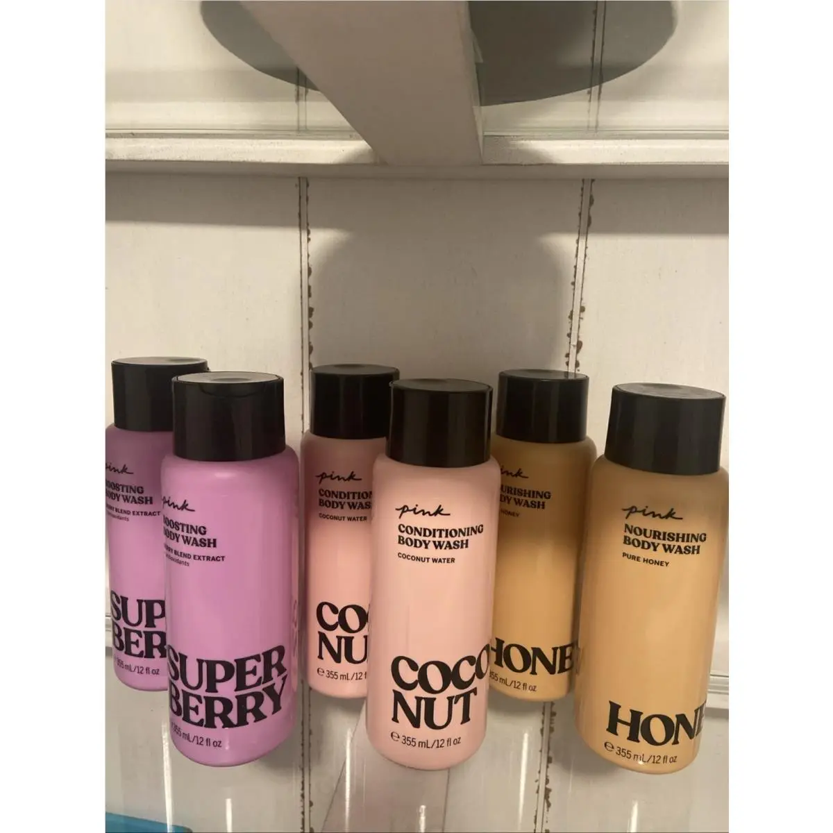 6 Victoria`s Secret Pink Coconut Honey Super Berry Body Wash Gel 12 FL OZ