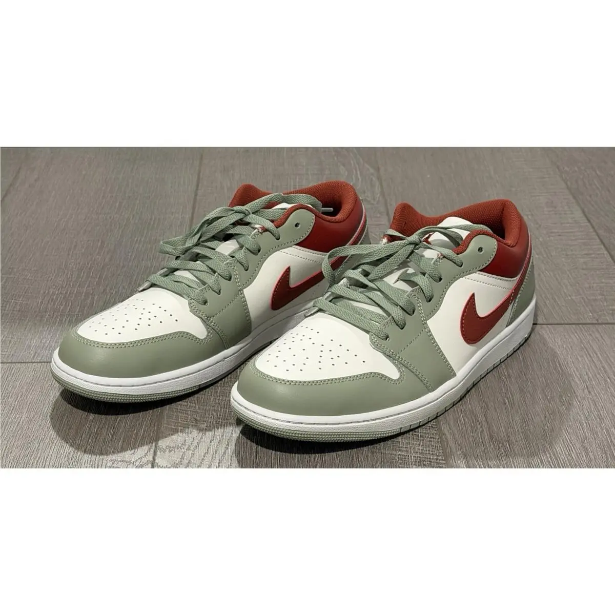 Nike Jordan 1 Low Jade Horizon Grey Red 553558-133 Men’s Size 11