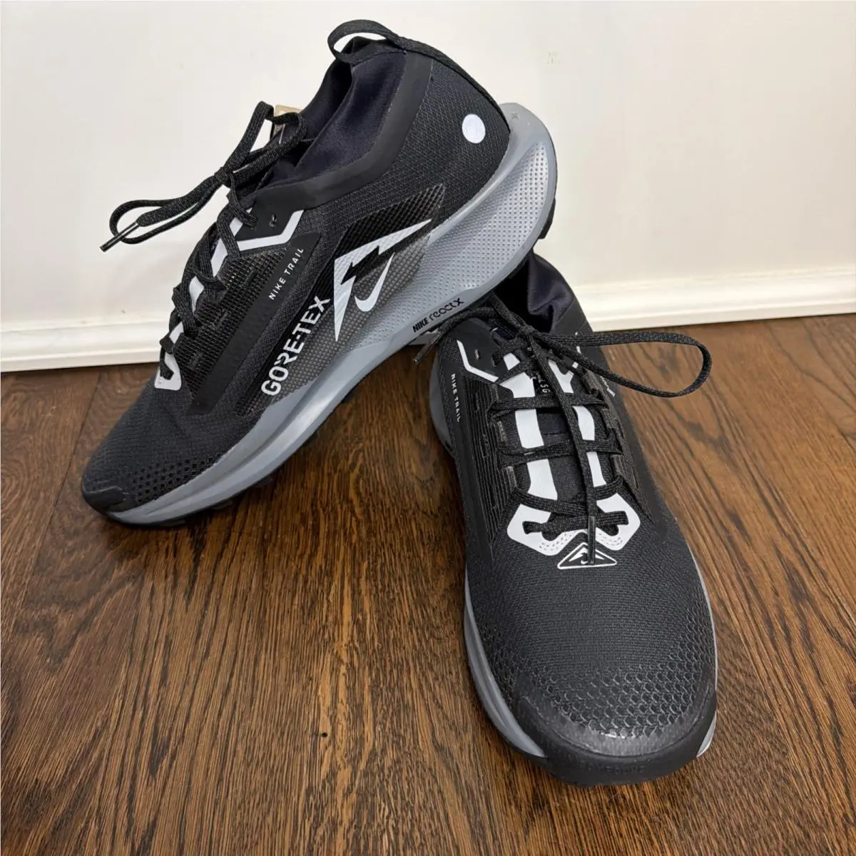 Men`s Nike Pegasus Trail 5 Gtx Trail Shoes Black Grey FQ0908 001