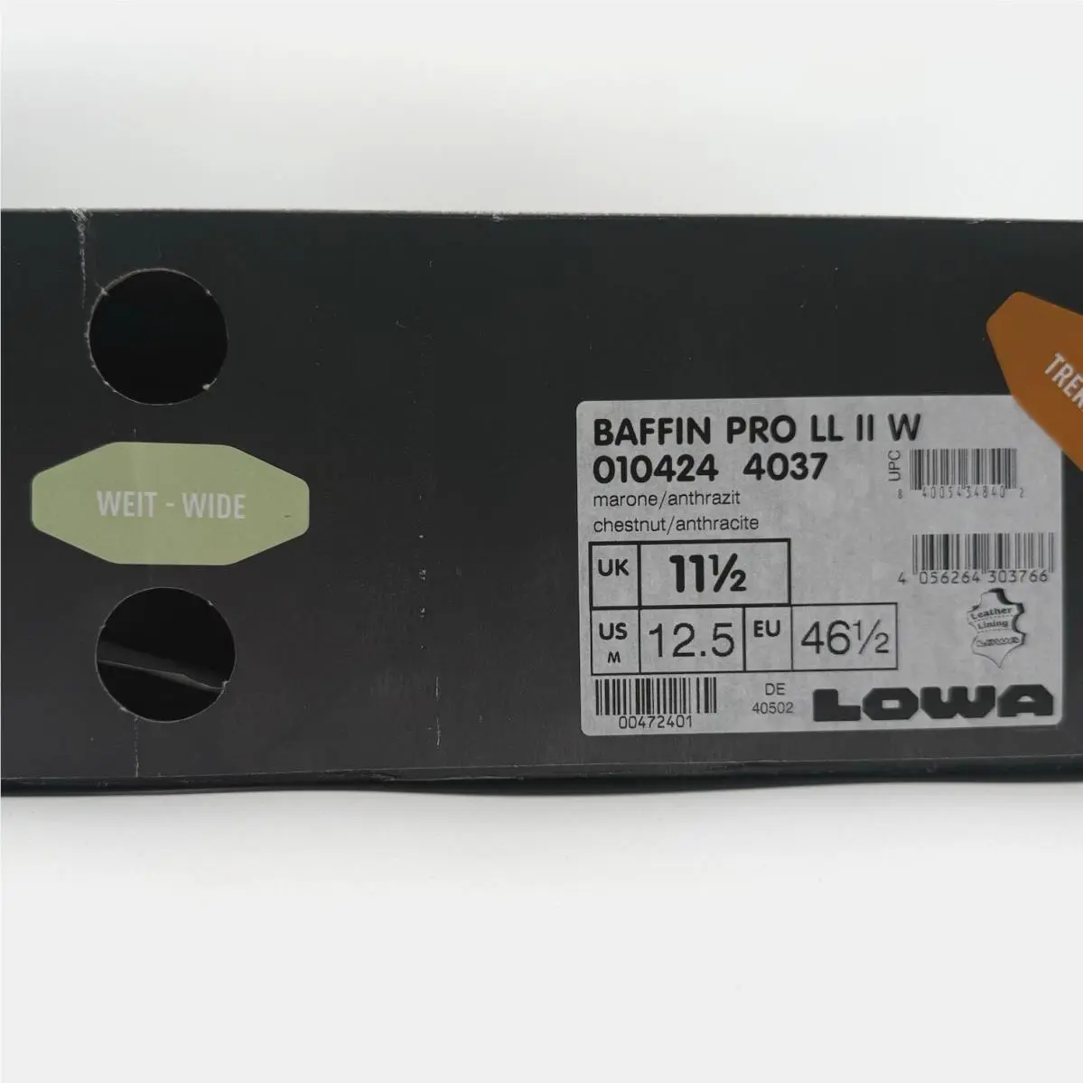 Lowa shoes - LOWA Baffin Pro LL II - 010424-4037 - Brown, Manufacturer: Chestnut/Anthracite (UPC: 840054348402) 9