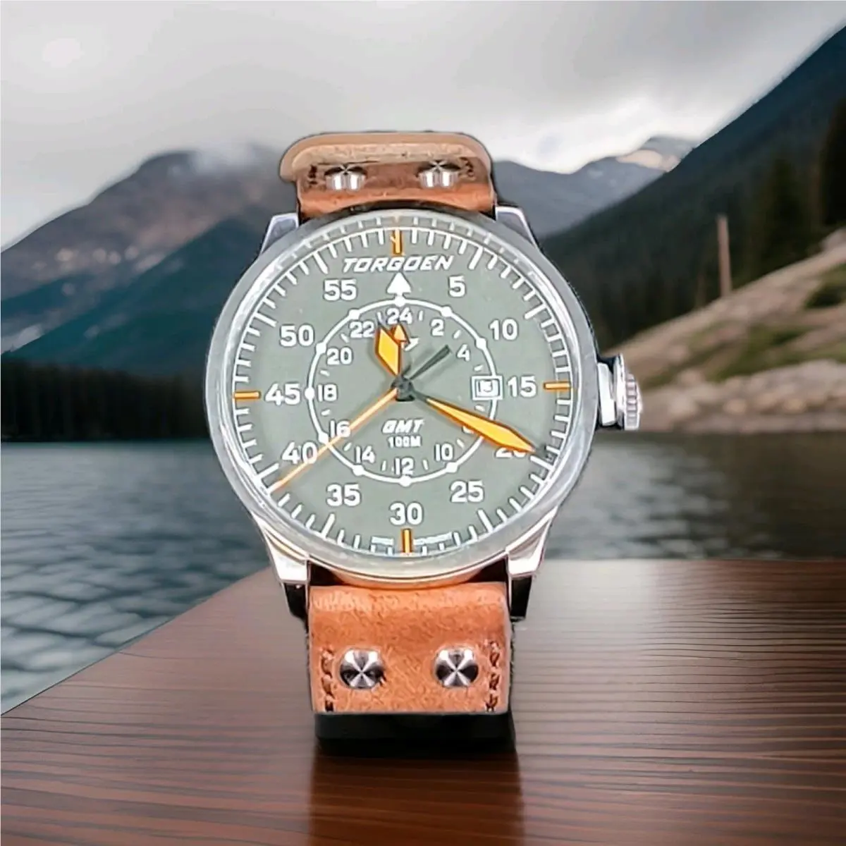T47 Jumbo Green Sapphire Gmt Mens Watch by Torgoen