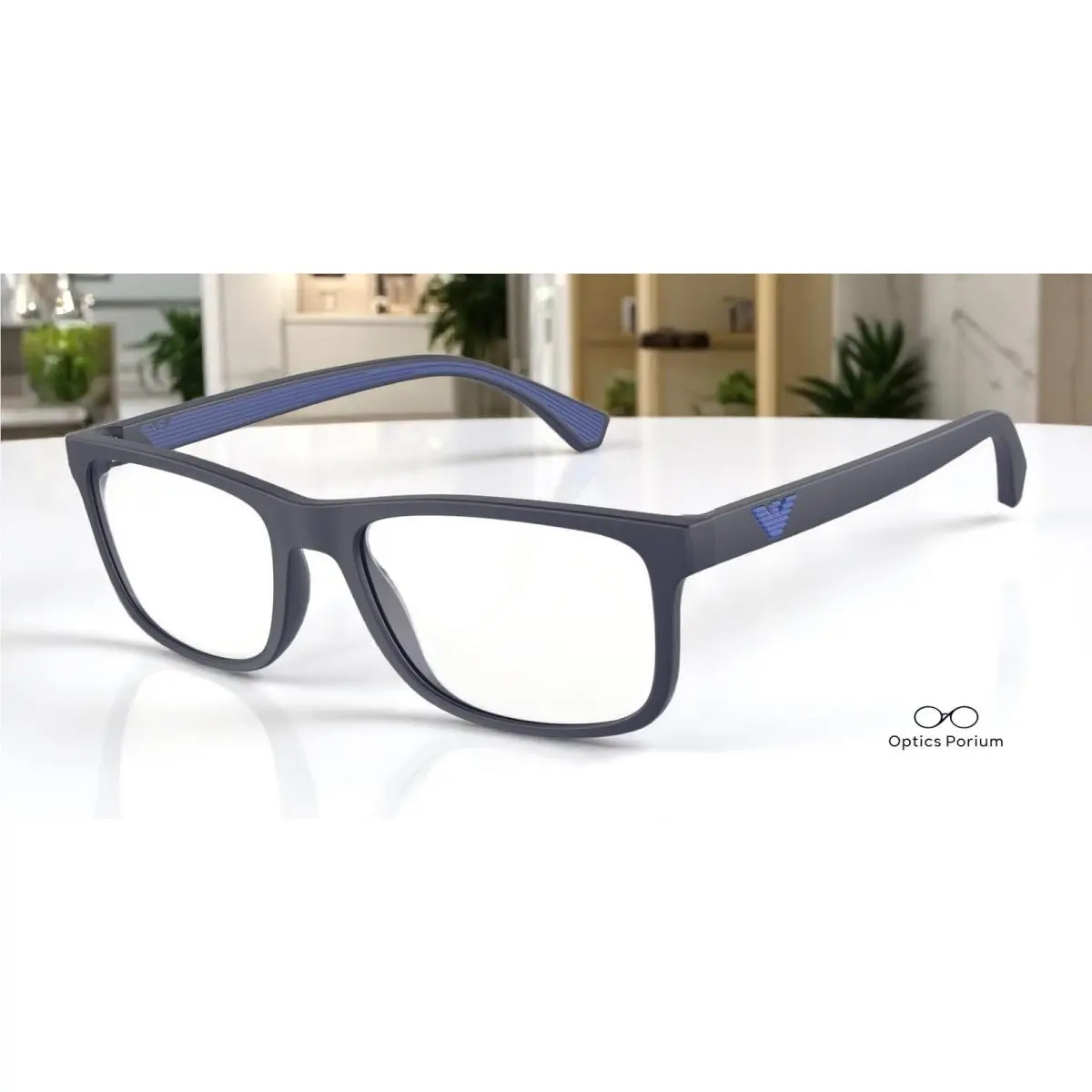 EA3147 5754 Matte Blue Demo Lens 53 mm Men`s Eyeglasses by Emporio Armani