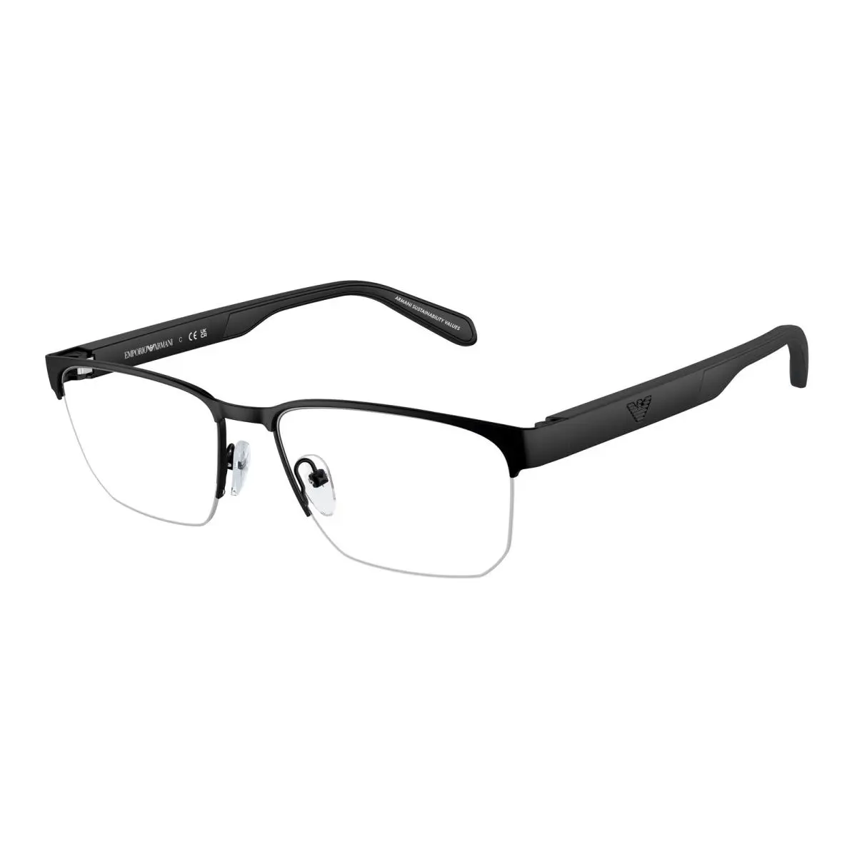 EA1162 3001 Matte Black Demo Lens 56 mm Men`s Eyeglasses by Emporio Armani