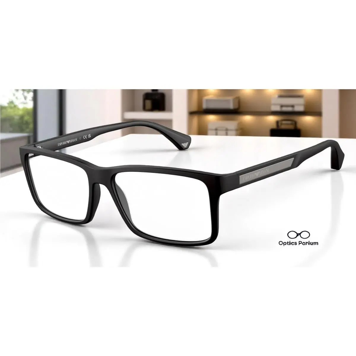 Emporio Armani EA3038 5063 Black Rubber Demo Lens 54 mm Men`s Eyeglasses