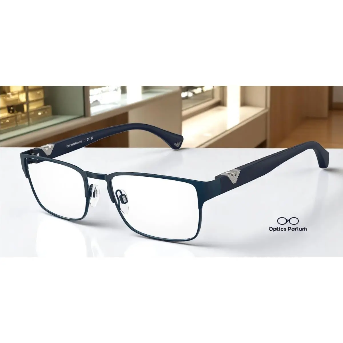 Emporio Armani EA1027 3100 Matte Blue Demo Lens 55 mm Men`s Eyeglasses