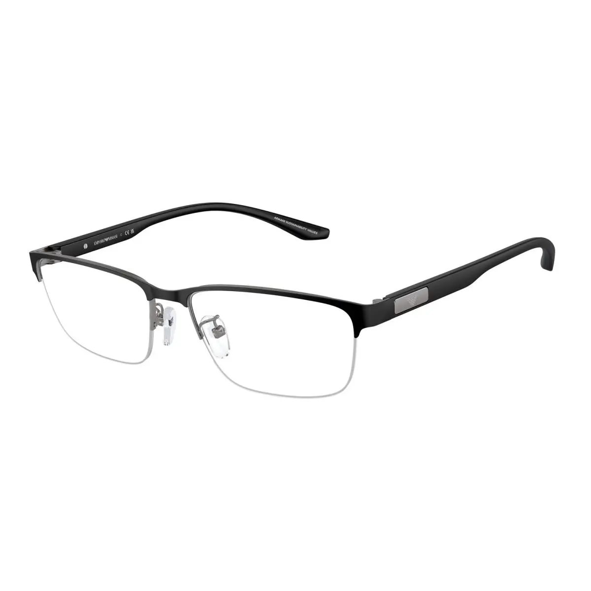 EA1147 3365 Matte Gunmetal Black Demo Lens 57 mm Men`s Eyeglasses by Emporio Armani