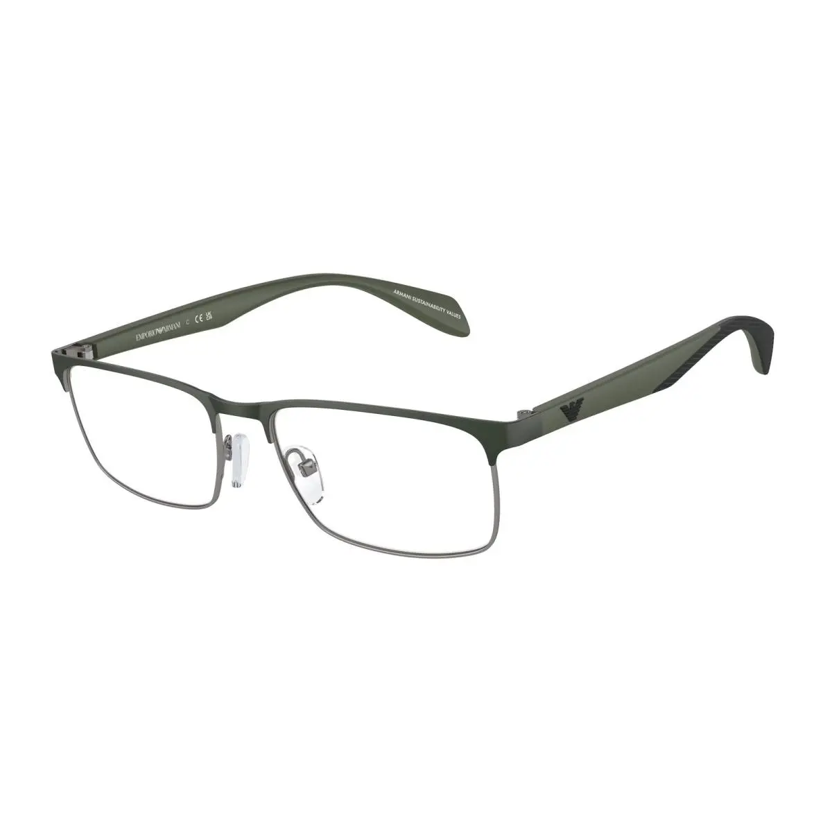EA1149 3367 Matte Gunmetal Green Demo Lens 56 mm Men`s Eyeglasses by Emporio Armani