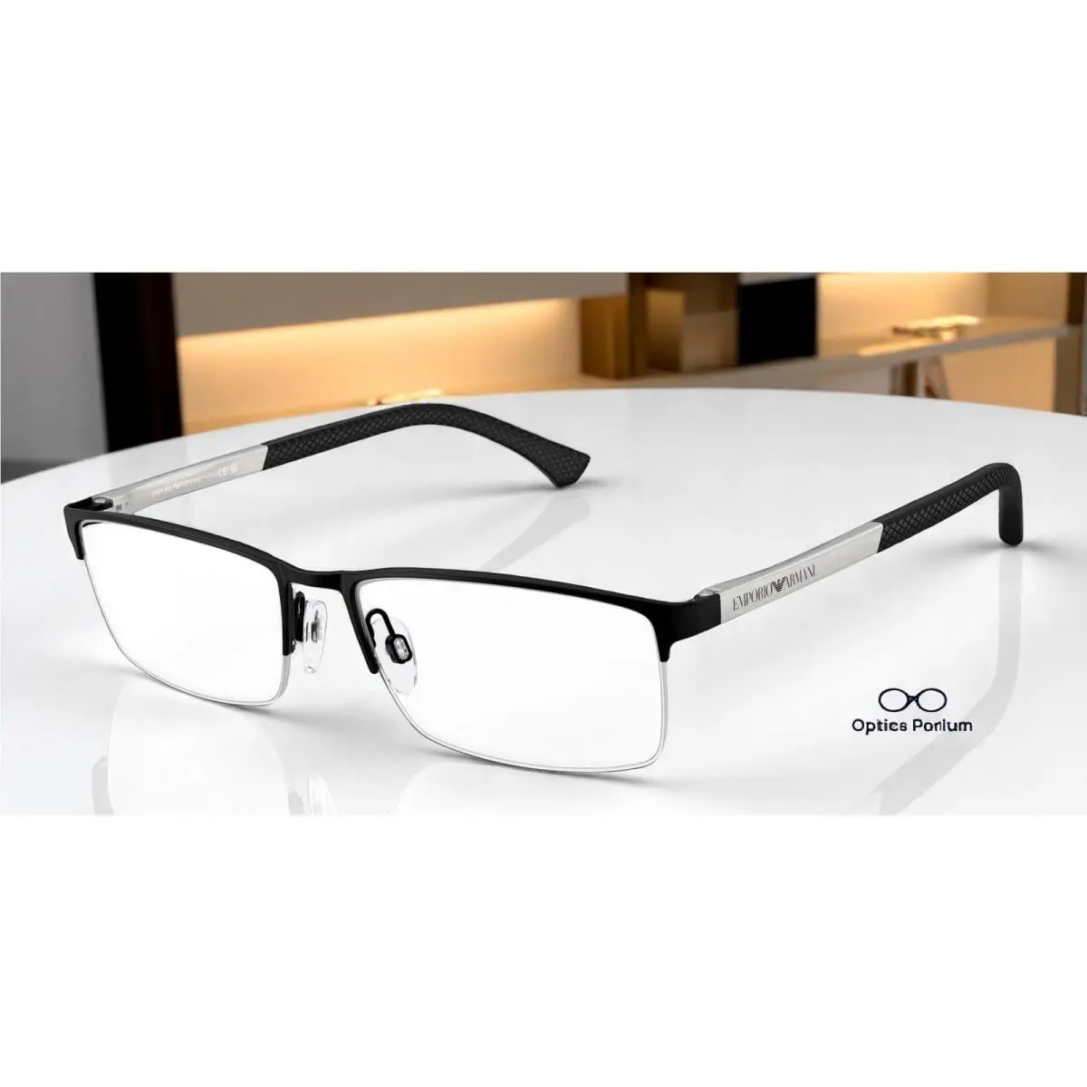 Emporio Armani EA1041 3094 Black Rubber Demo Lens 53 mm Men`s Eyeglasses
