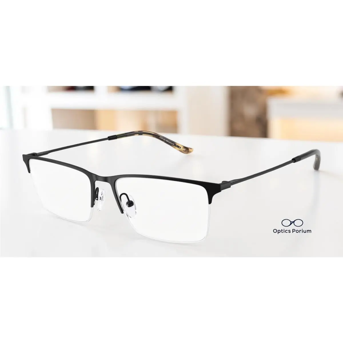 EA1171 3001 Matte Black Demo Lens 57 mm Men`s Eyeglasses by Emporio Armani