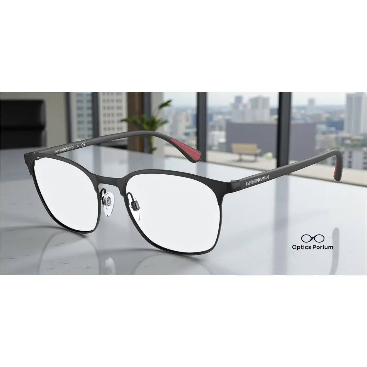 Emporio Armani EA1114 3001 Matte Black Demo Lens 54 mm Men`s Eyeglasses