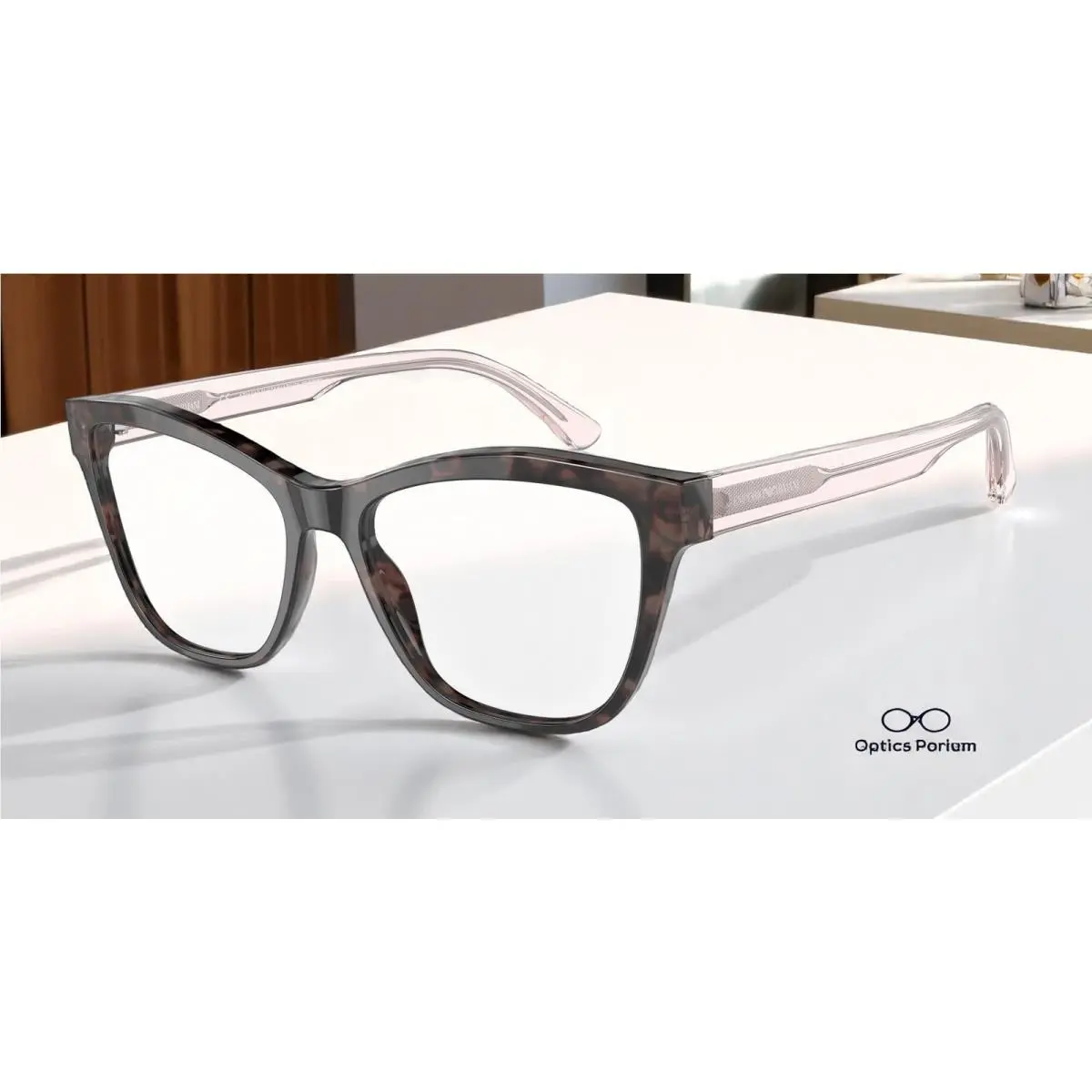 Emporio Armani EA3193 5410 Shiny Pink Havana Demo Lens 52 mm Women`s Eyeglasses