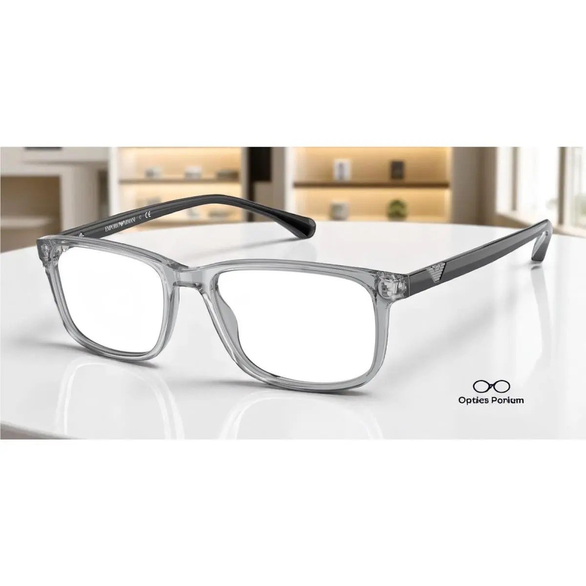 Emporio Armani EA3098 5029 Transparent Grey Demo Lens 53 mm Men`s Eyeglasses