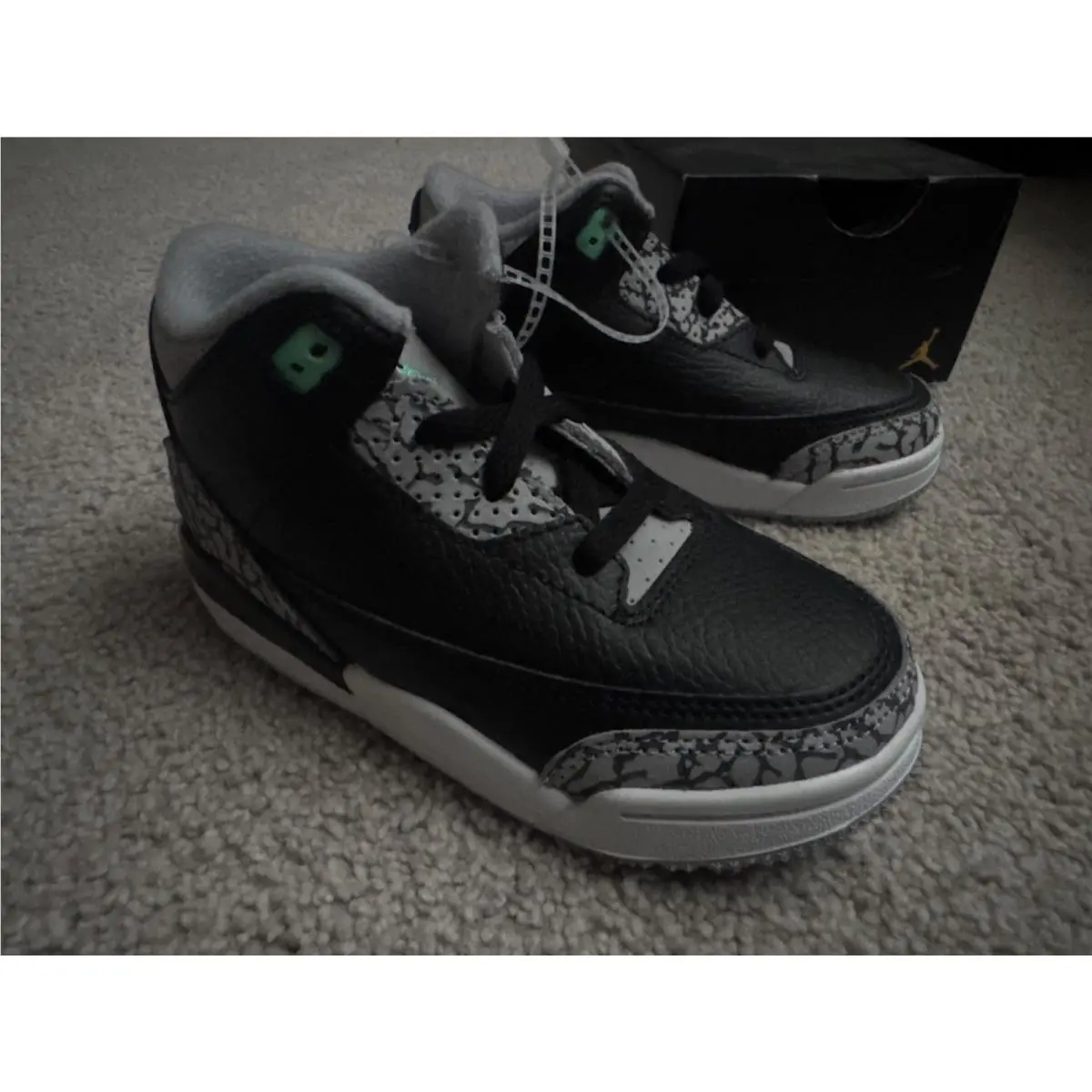 Jordan 3 Retro Toddler Black/white/gray Size 8C Jordan Box