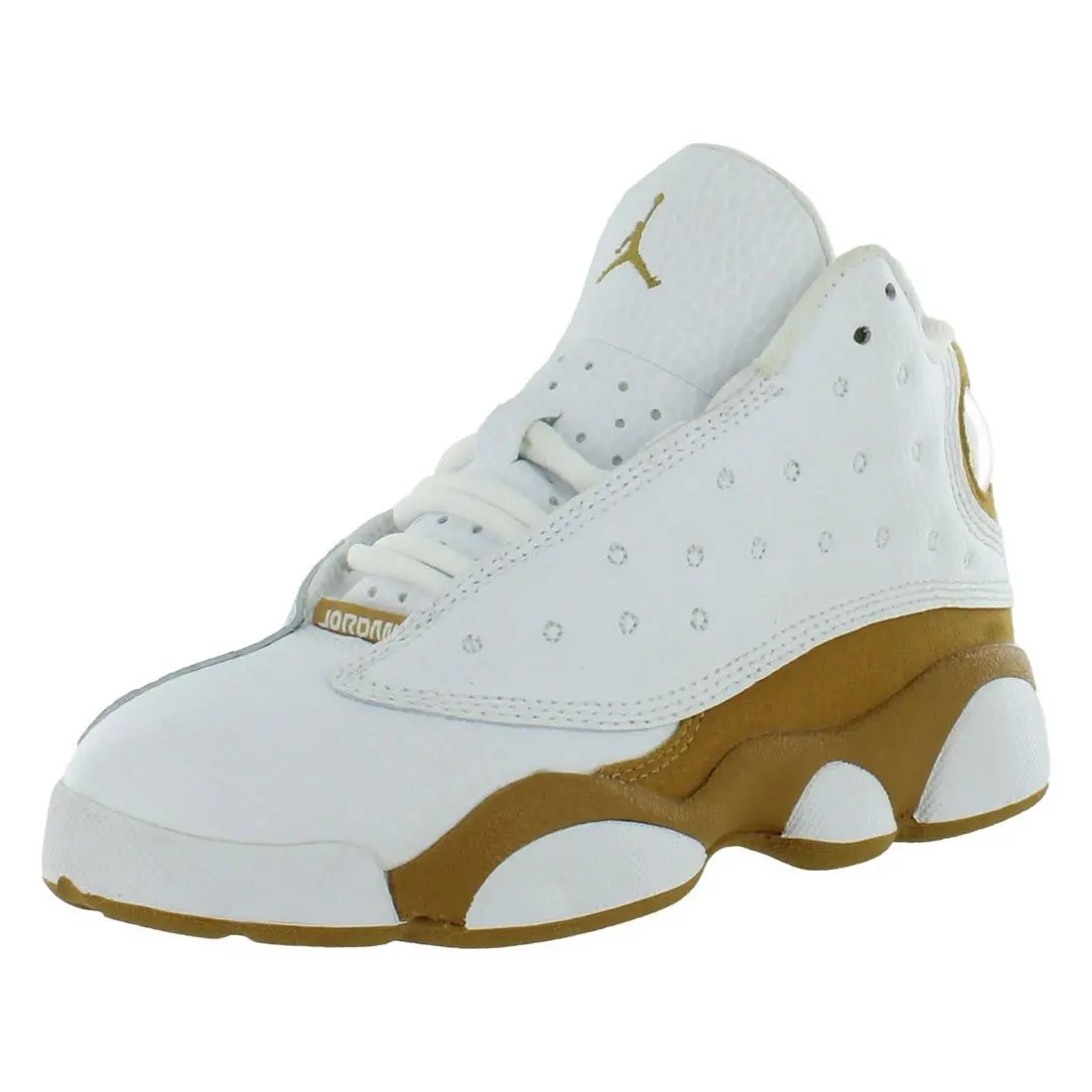 Nike Jordan 13 Retro Leather PS Boys Shoes Size 1 Color: White/wheat