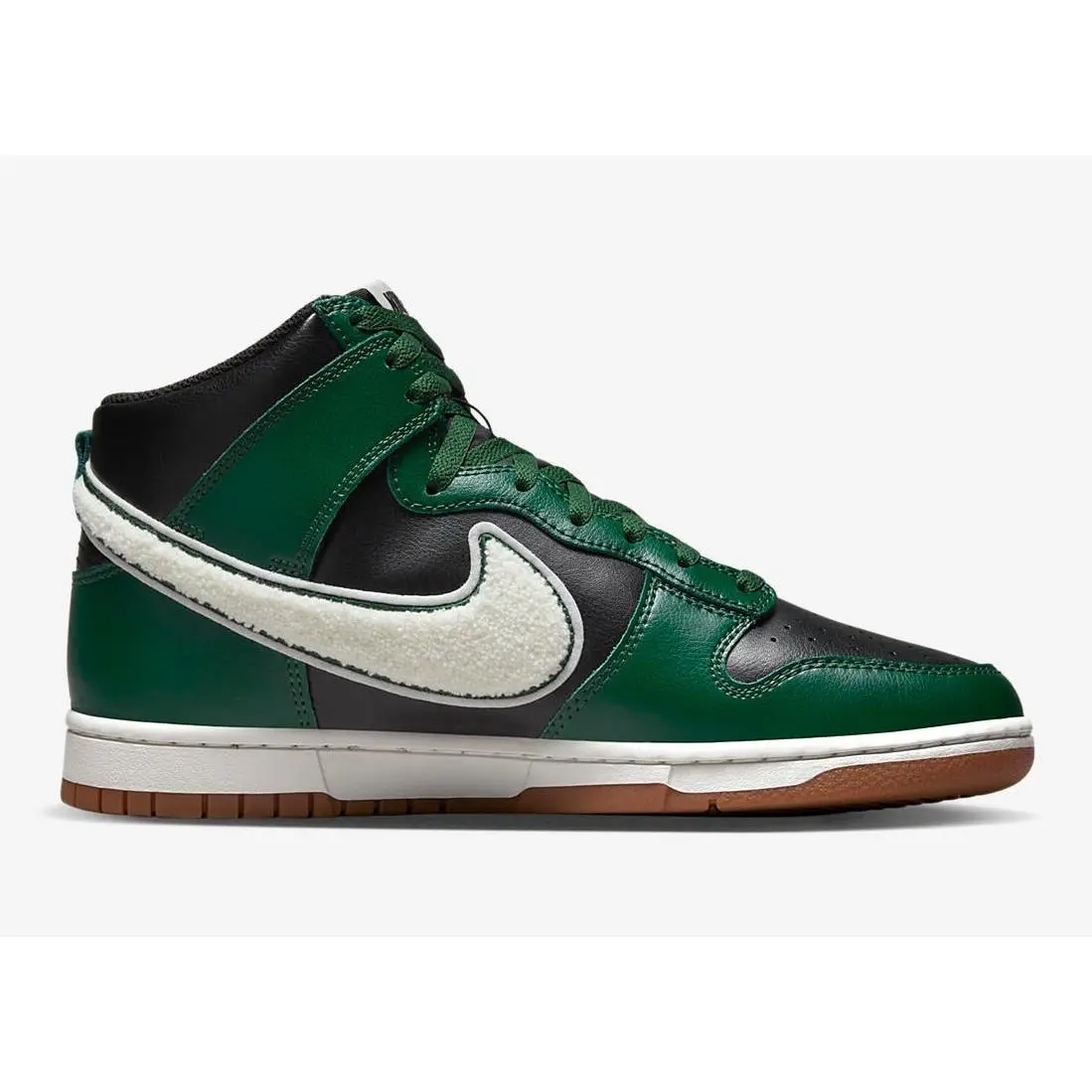 Nike Dunk HI Retro University Sz 10.5 Women and Men Sz 9 Black/gorge Green