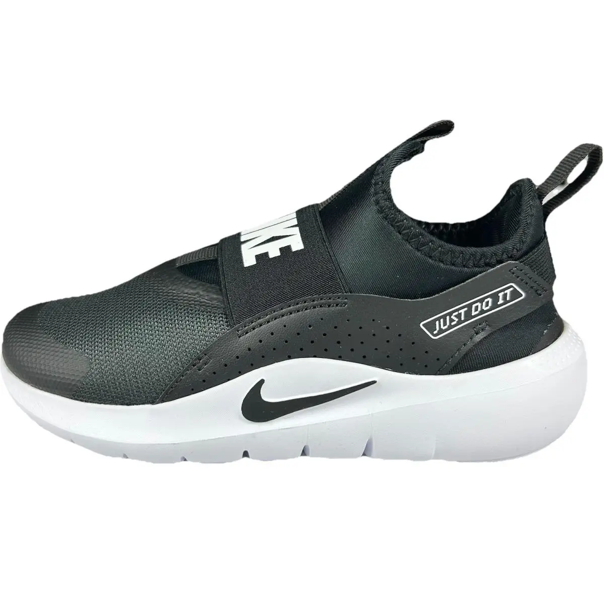 Flex Runner 4 Youth Athletic Shoes Size 1Y Black White Slip On Sneakers by Nike