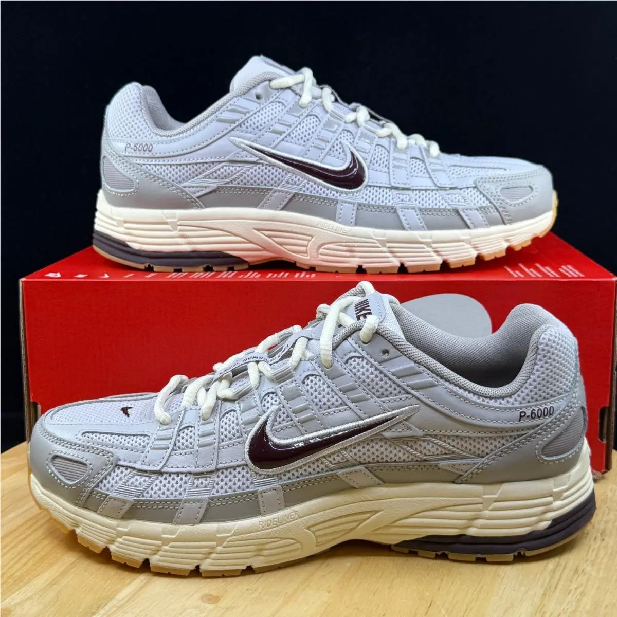Nike P-6000 College Grey Burgundy Crush CD6404-028 Men`s Size 8