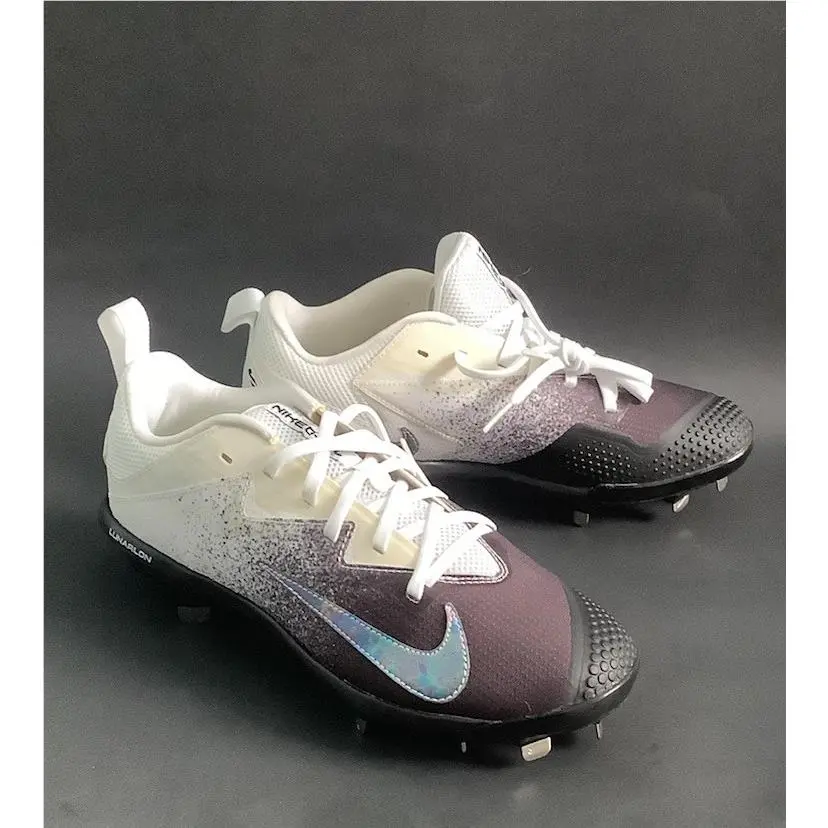 Nike Lunar Vapor Ultrafly Pro White Black Gradient Baseball Cleats Us: 7