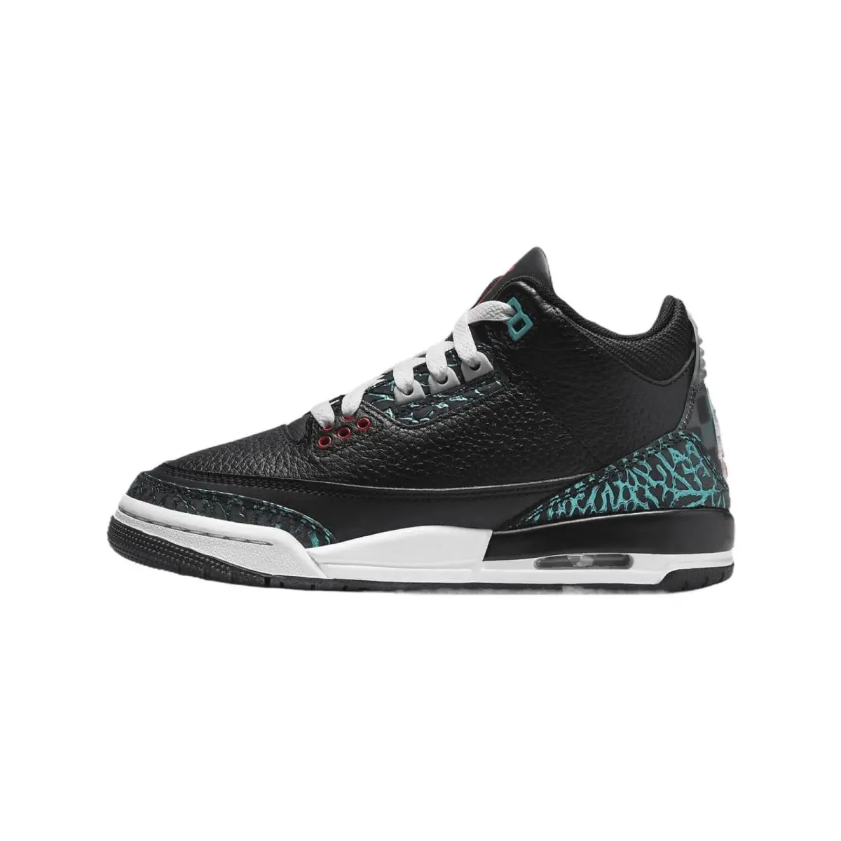 Jordan Big Kid`s 3 Retro Moto Black/siren Red-hyper Jade FV5437 001 - 4.5