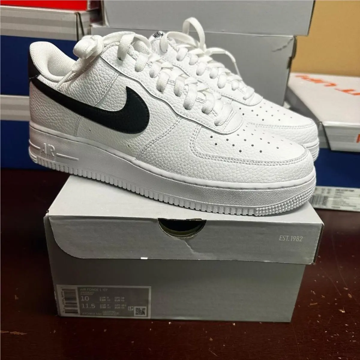 Nike Mens Black White Air Force 1 07 CT2302-100 Lace Up Athletic Sneaker Size 13