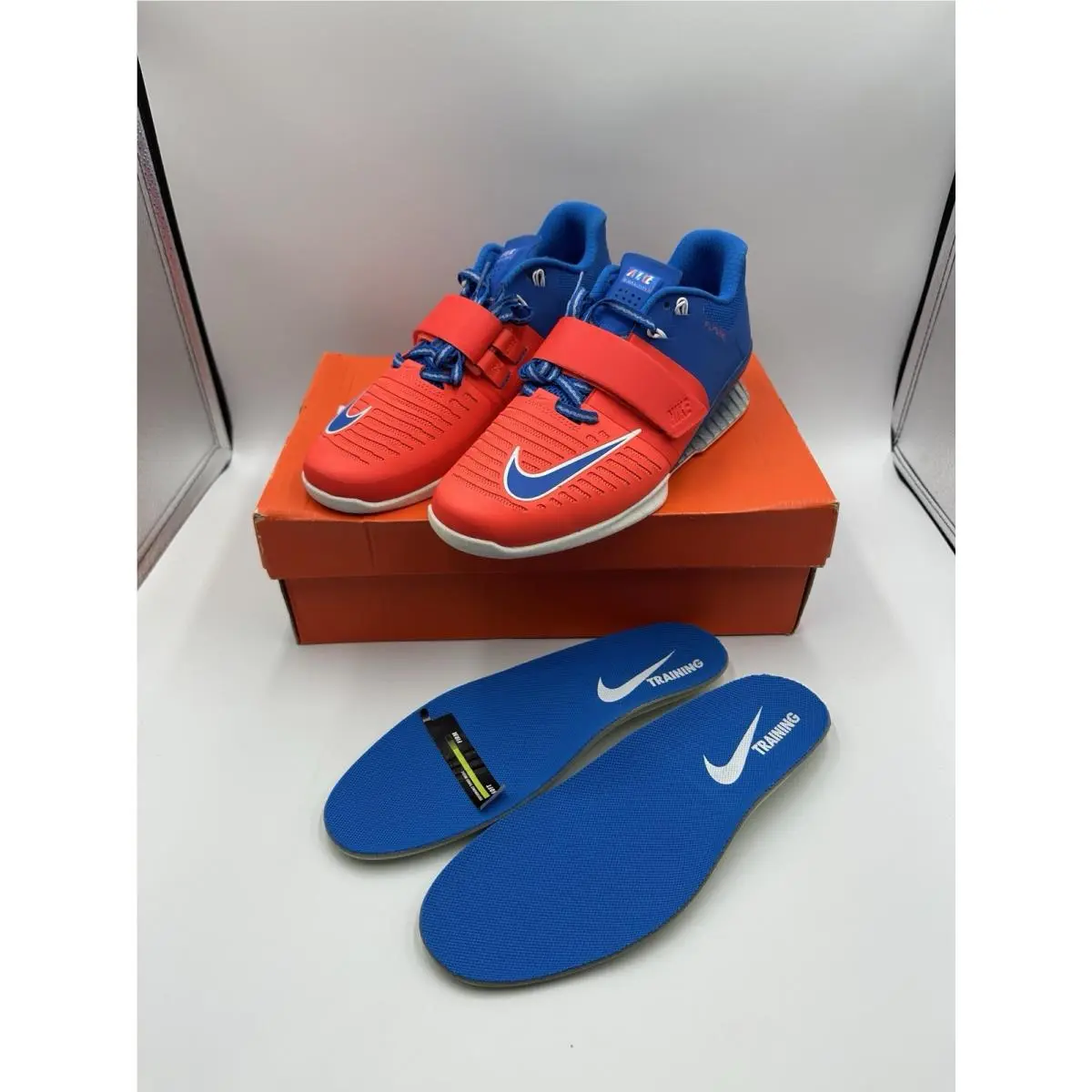 Nike Romaleos 3 Amp Soar / Crimson Blue 923287-402 Size 7 Weightlifting